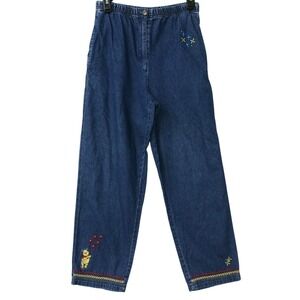 Disney Store Winnie the Pooh Embroidered Denim Jeans Women's Small